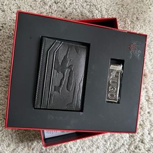 Leather card case plus money clip